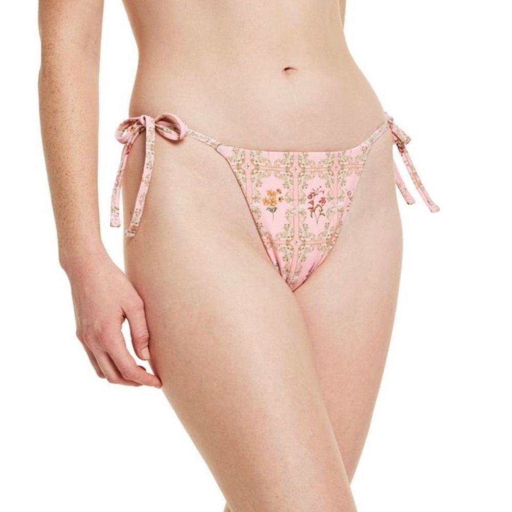 AGUA BENDITA Low rise cheeky REVERSIBLE bathing suit bottom floral / str… - Picture 3 of 4